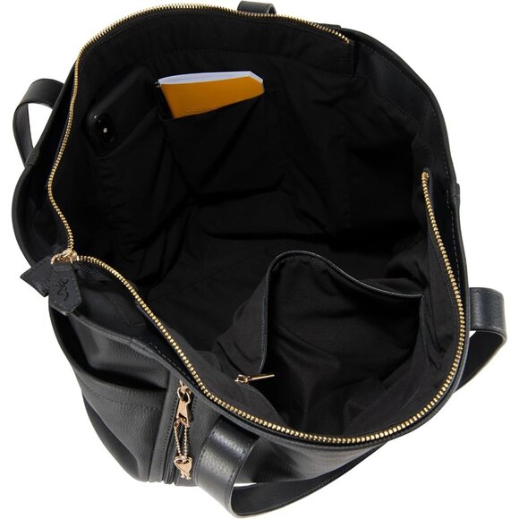 Women's Black Faux Leather Concealed Carry Purse with Lockable Zipper and Remova - Picture 5 of 7